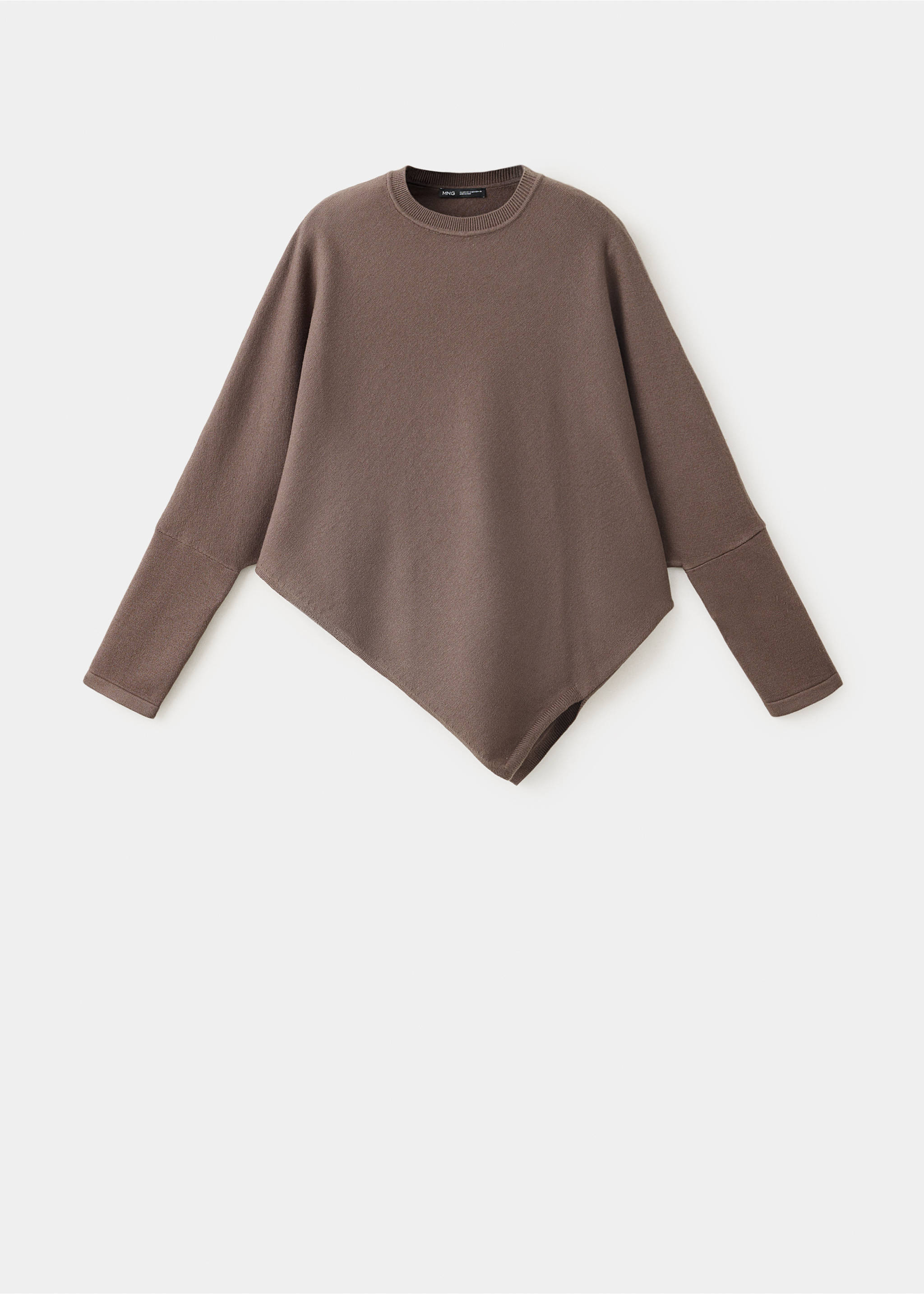 Asymmetric hem sweater - Article without model, Chocolate. Ref: 37005879-00.