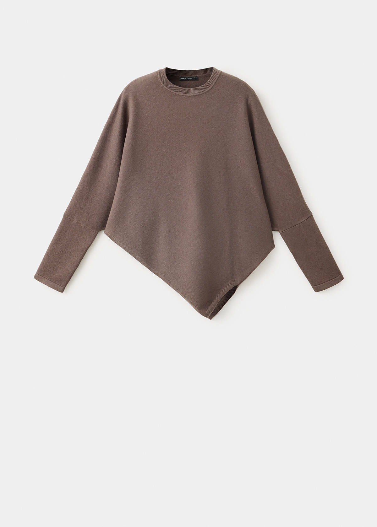 Asymmetric hem sweater — Chocolate