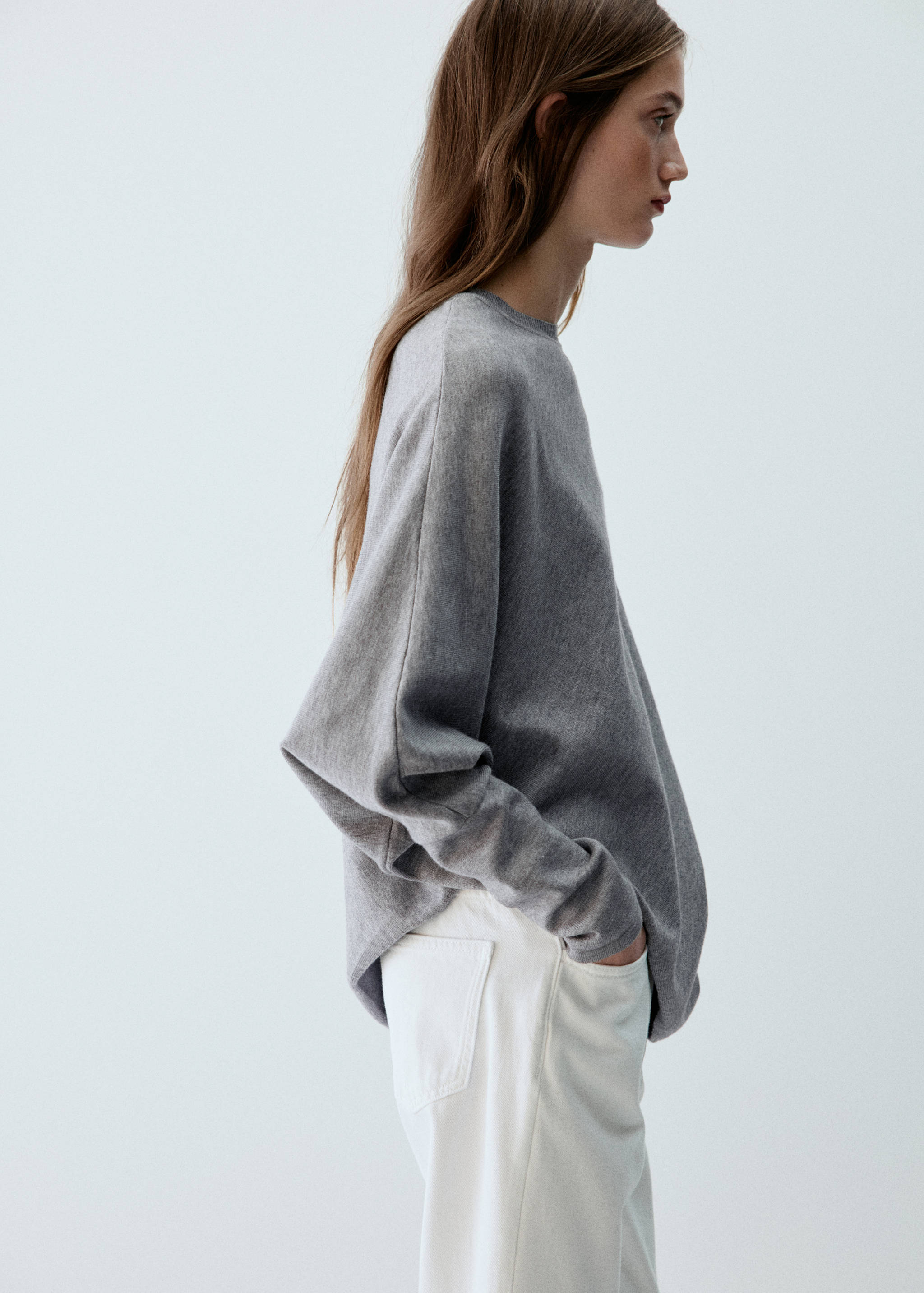 Asymmetric hem sweater - Medium plane