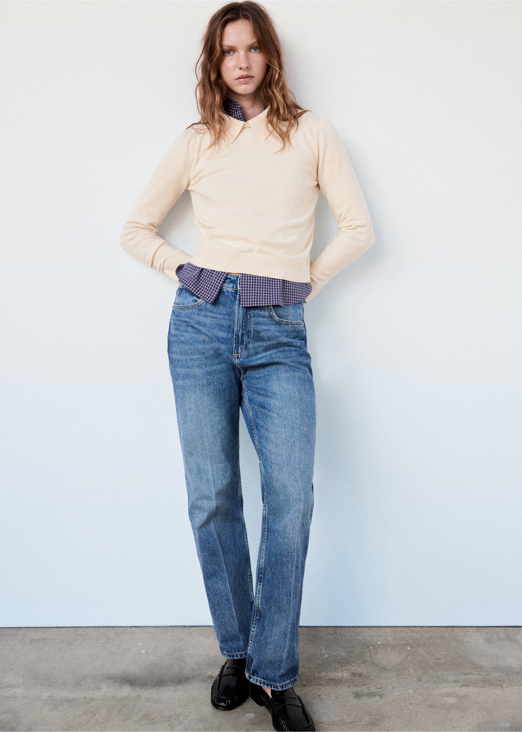 Jersey recto cuello polo - Plano general, Crudo. Ref: 37005880-00.