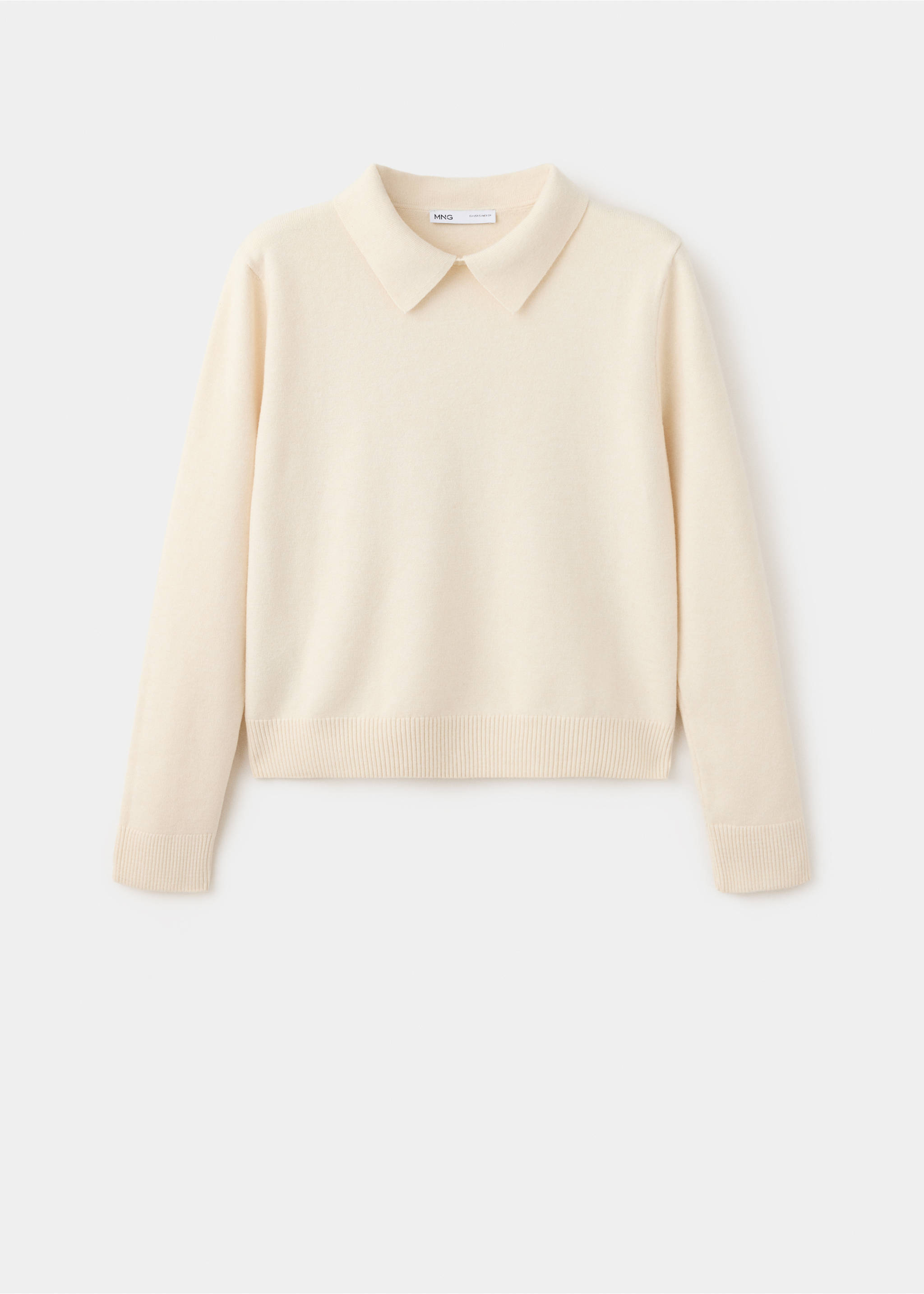 Straight-cut polo-neck jumper - Article without model, Ecru. Ref: 37005880-00.