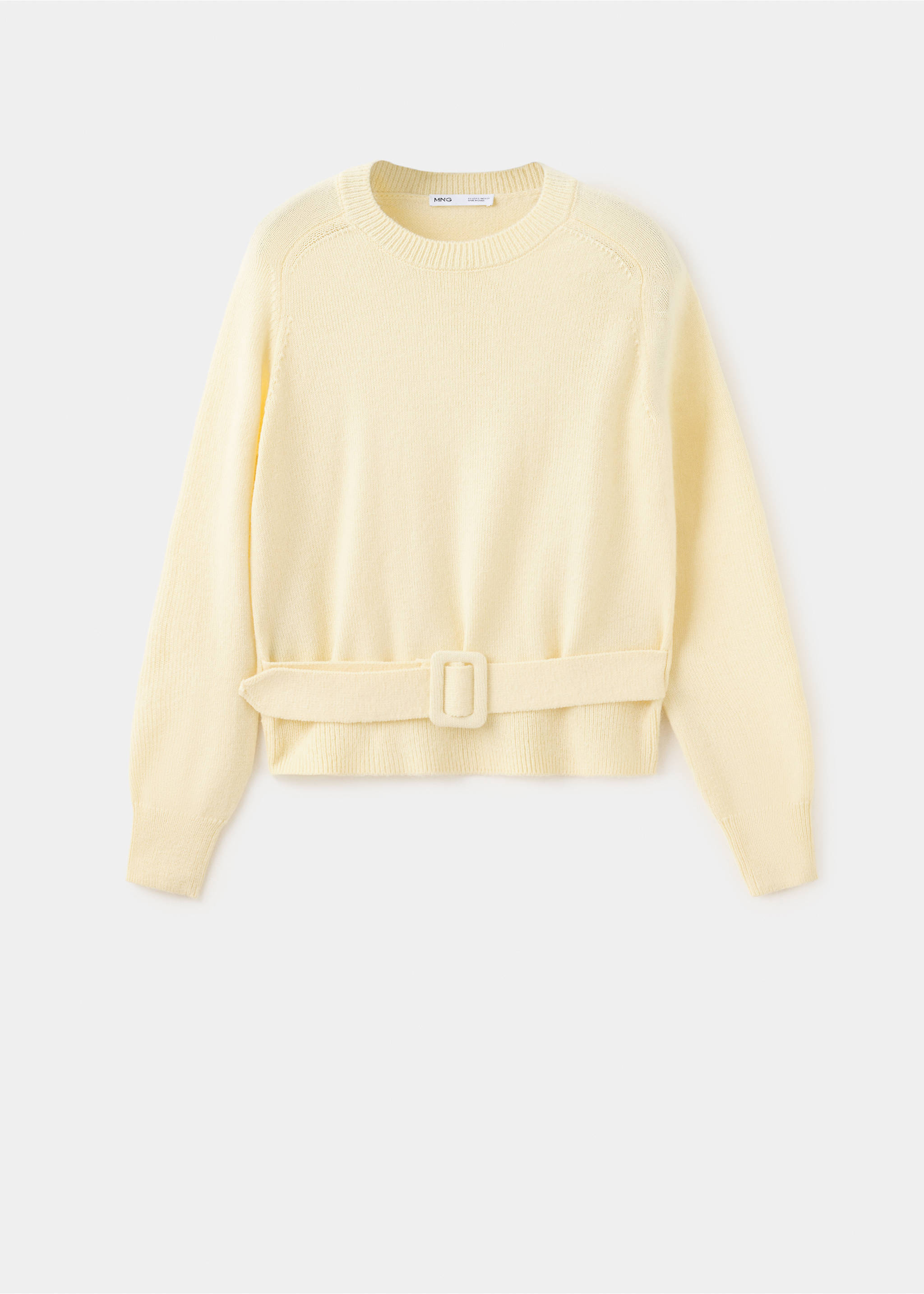 Knit jersey with buckle belt - Article without model, Pastel Yellow. Ref: 37005884-00.