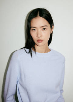 Belted knit sweater — Sky Blue 4