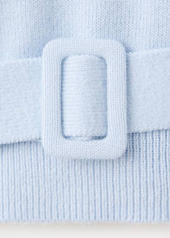 Belted knit sweater — Sky Blue 6