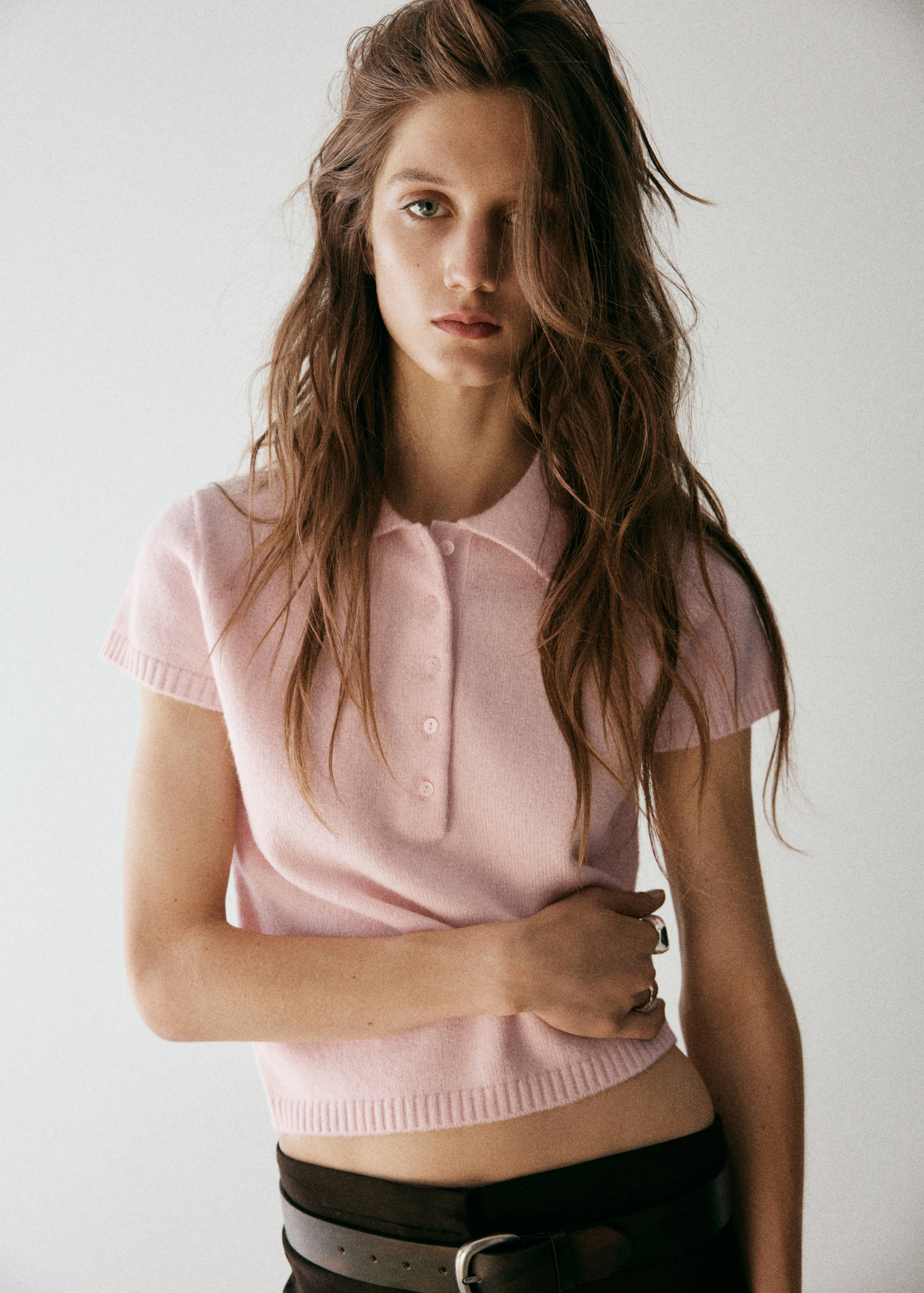 Pull-over maille col polo - Plan moyen