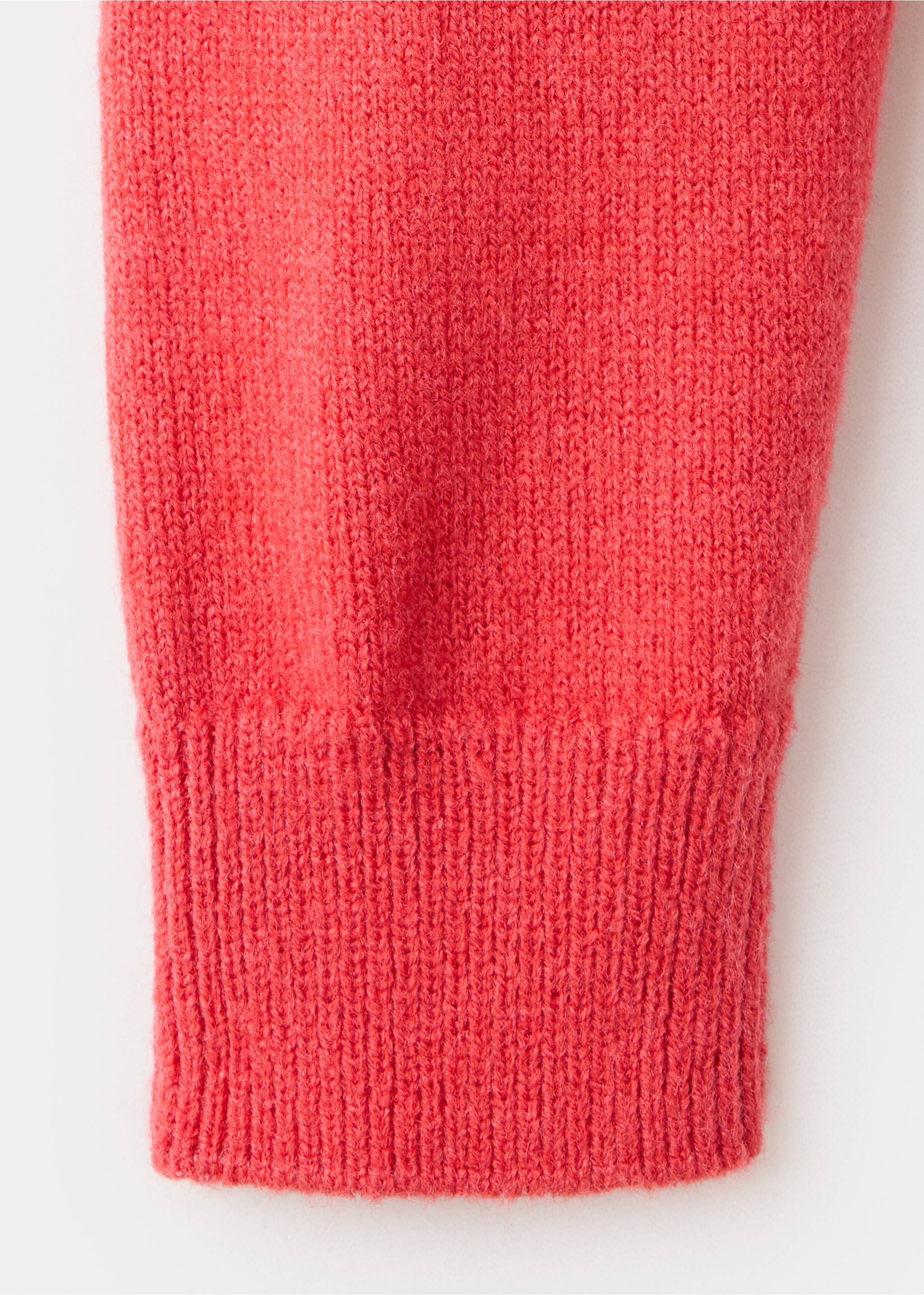 Round-neck knitted sweater - Details of the article 0, Coral Red. Ref: 37005886-00.