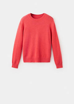 Round-neck knitted sweater — Coral Red 8