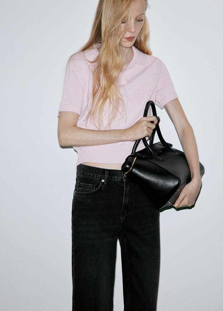 Mid-rise straight jeans — Black denim