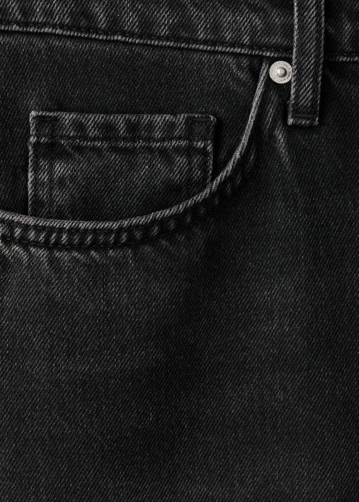 Mid-rise straight jeans — Black denim