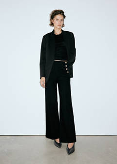Wide-leg jeans with side buttons — Black denim 2