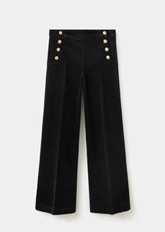Wide-leg jeans with side buttons — Black denim 5
