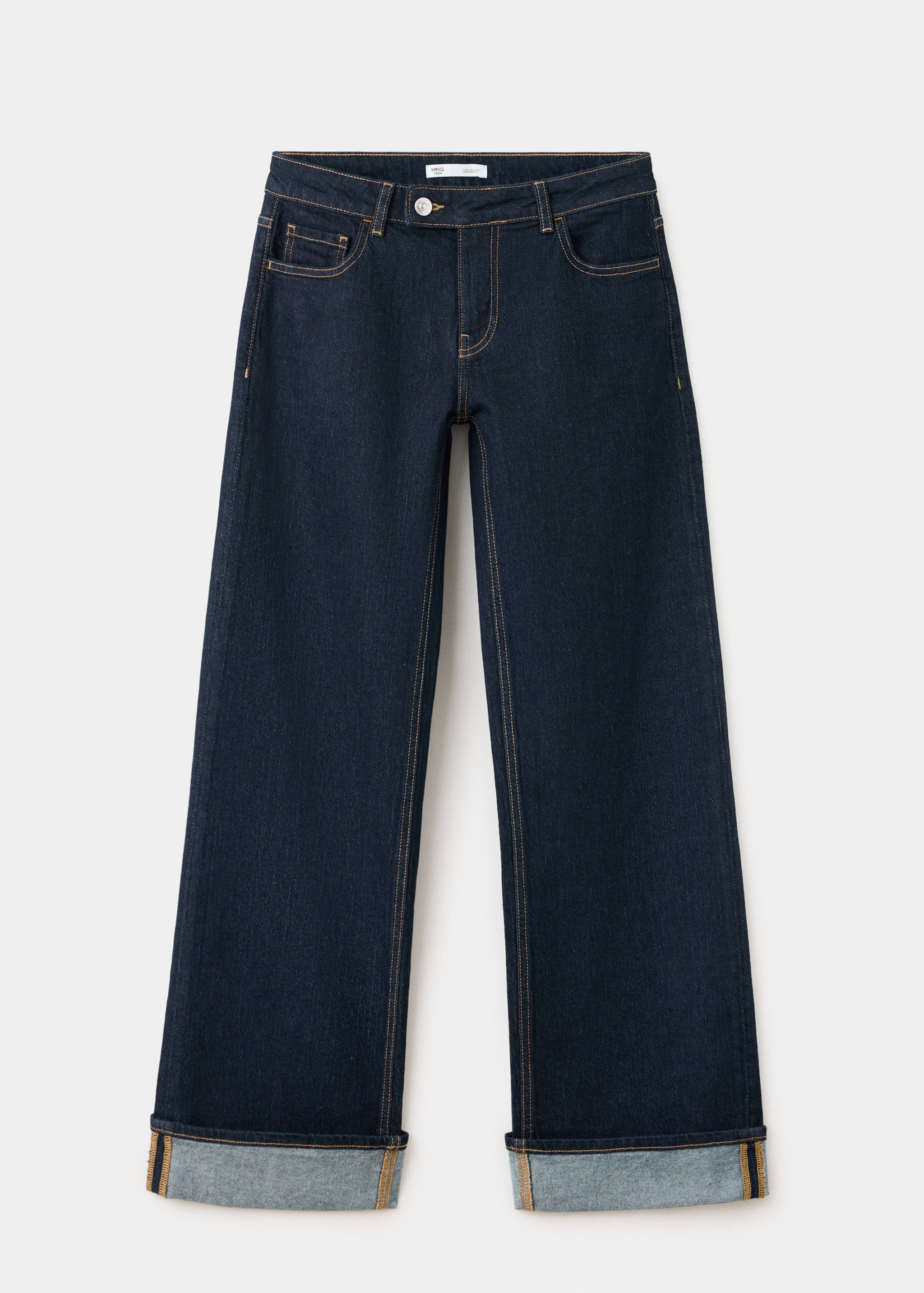 Low-rise jeans with turned-up cuffs - Article without model