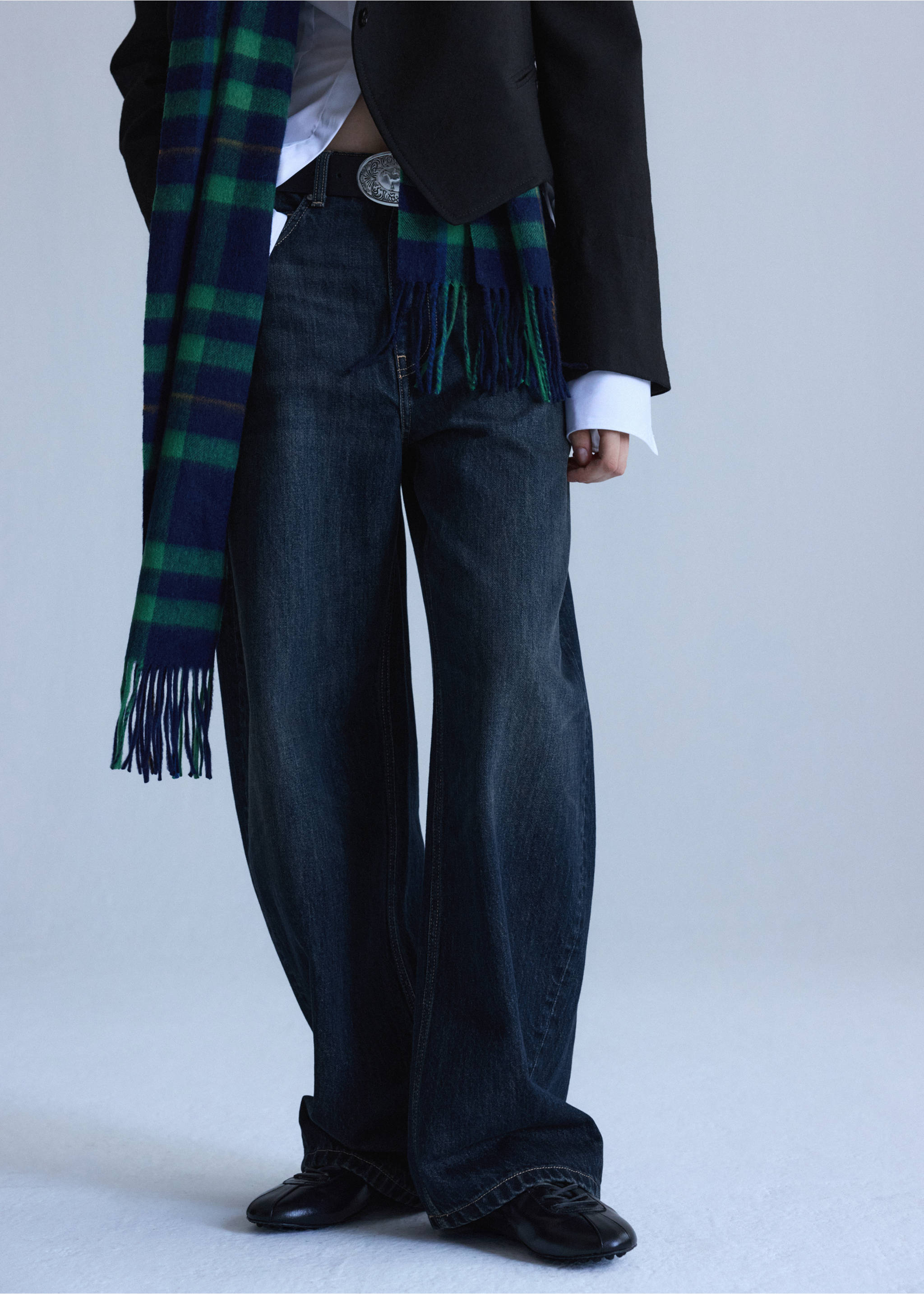 Mid-rise balloon jeans - Medium plane, Dark Vintage Blue. Ref: 37005894-00.