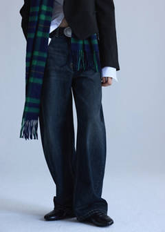 Mid-rise balloon jeans — Dark Vintage Blue 1