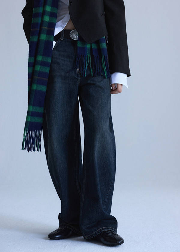 Mid-rise balloon jeans — Dark Vintage Blue