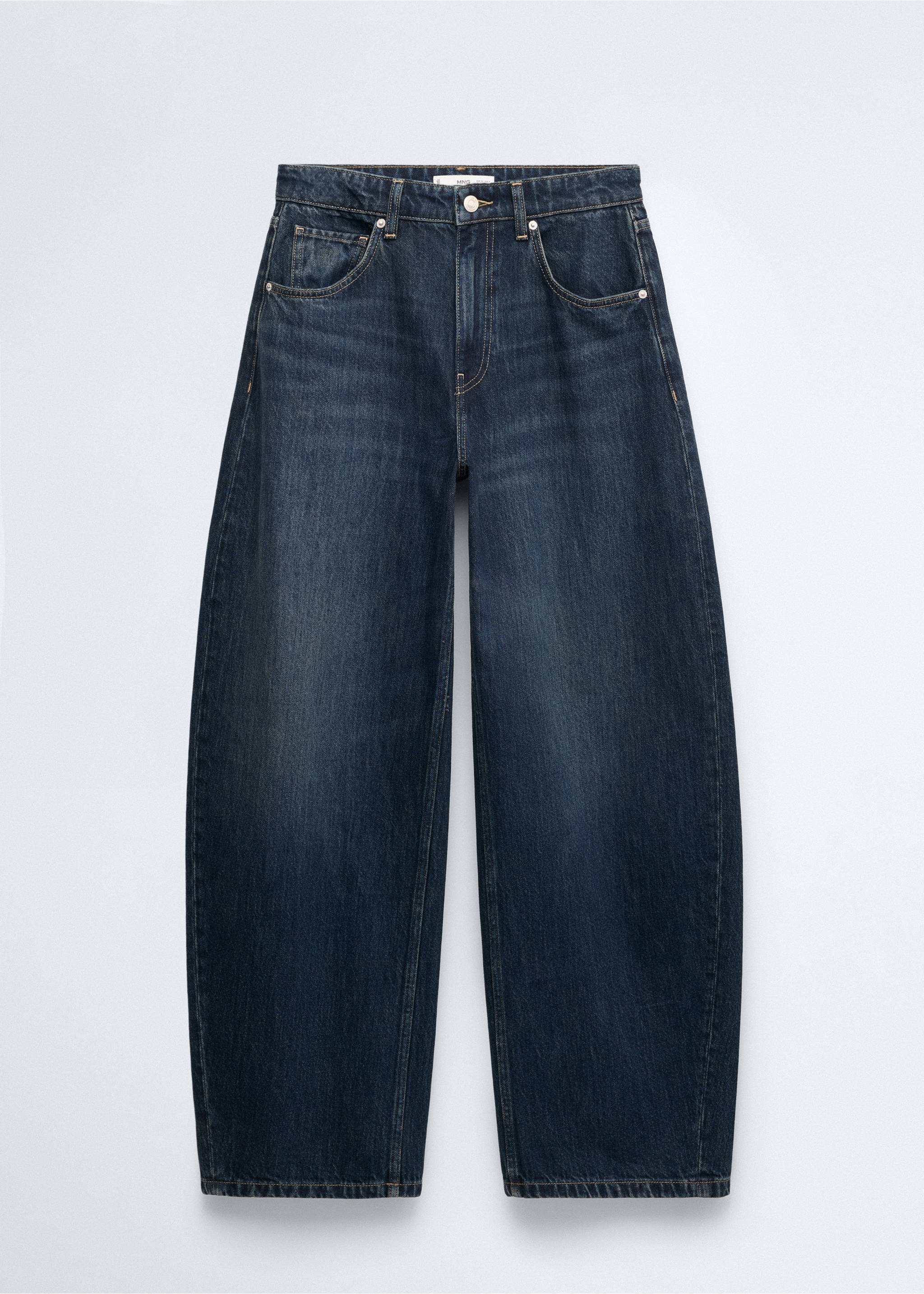 Mid-rise balloon jeans - Article without model, Dark Vintage Blue. Ref: 37005894-00.
