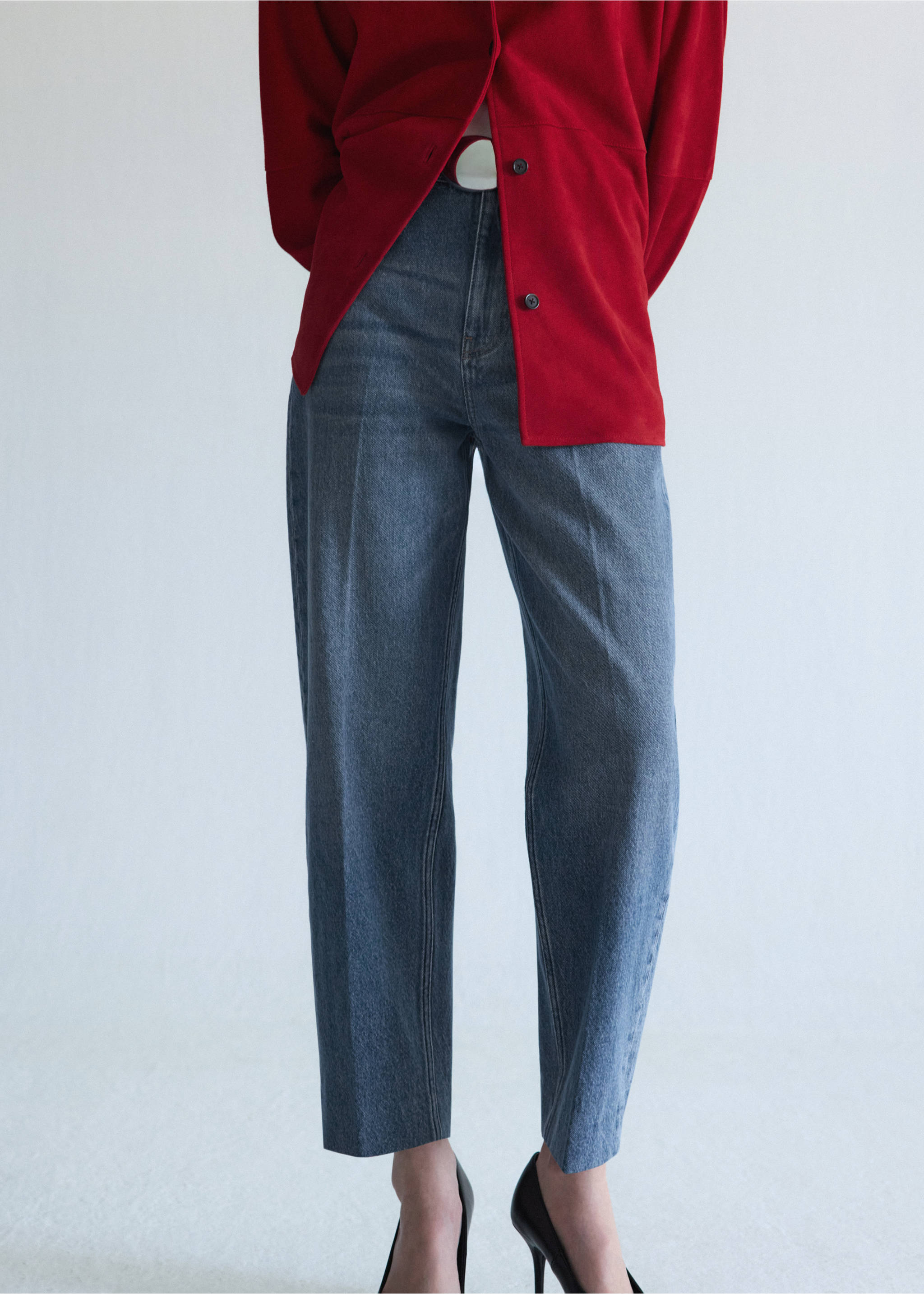 Ankle-length balloon jeans - Medium plane, Medium Blue. Ref: 37005895-00.