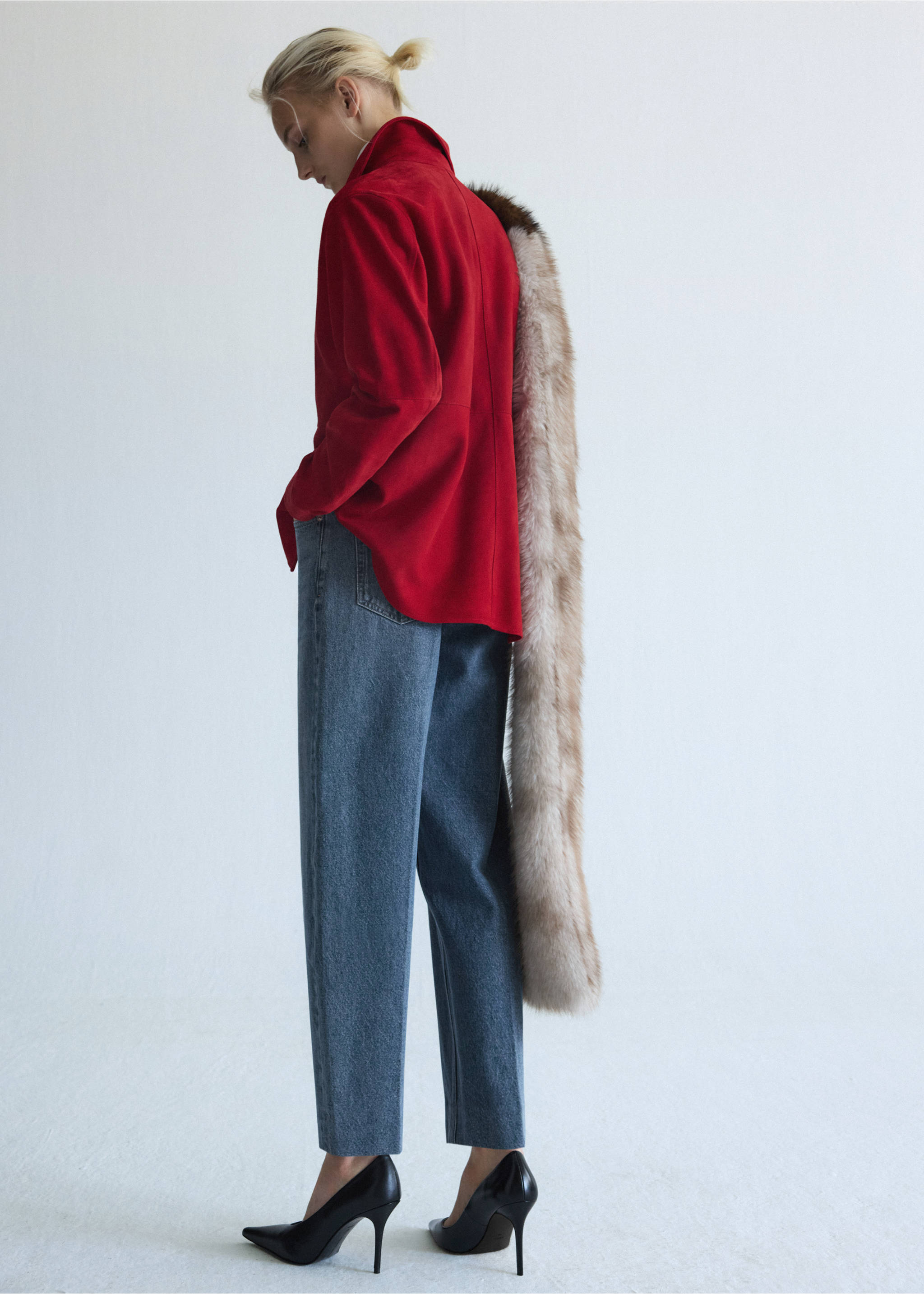 Ankle-length balloon jeans - Reverse of the article, Medium Blue. Ref: 37005895-00.