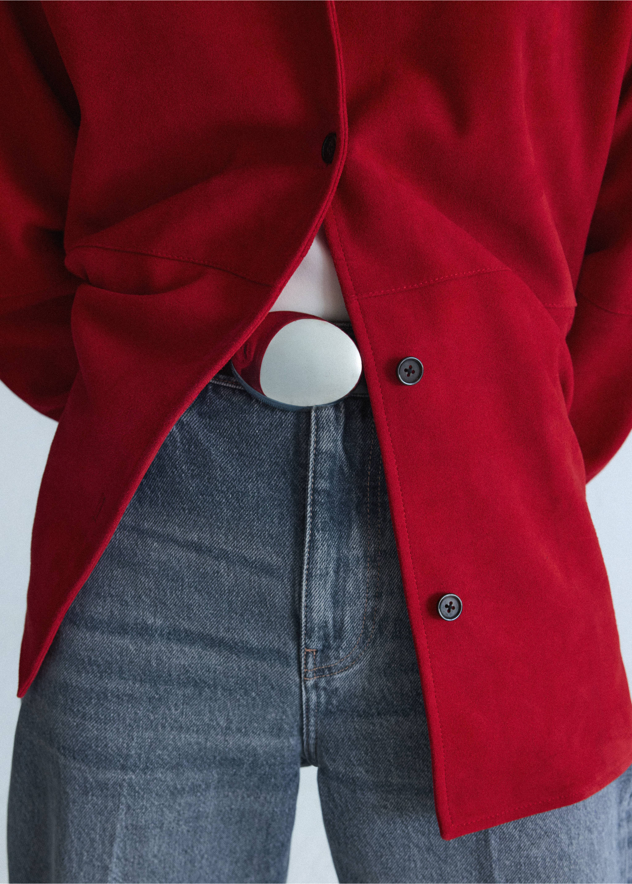 Ankle-length balloon jeans - Details of the article 1, Medium Blue. Ref: 37005895-00.