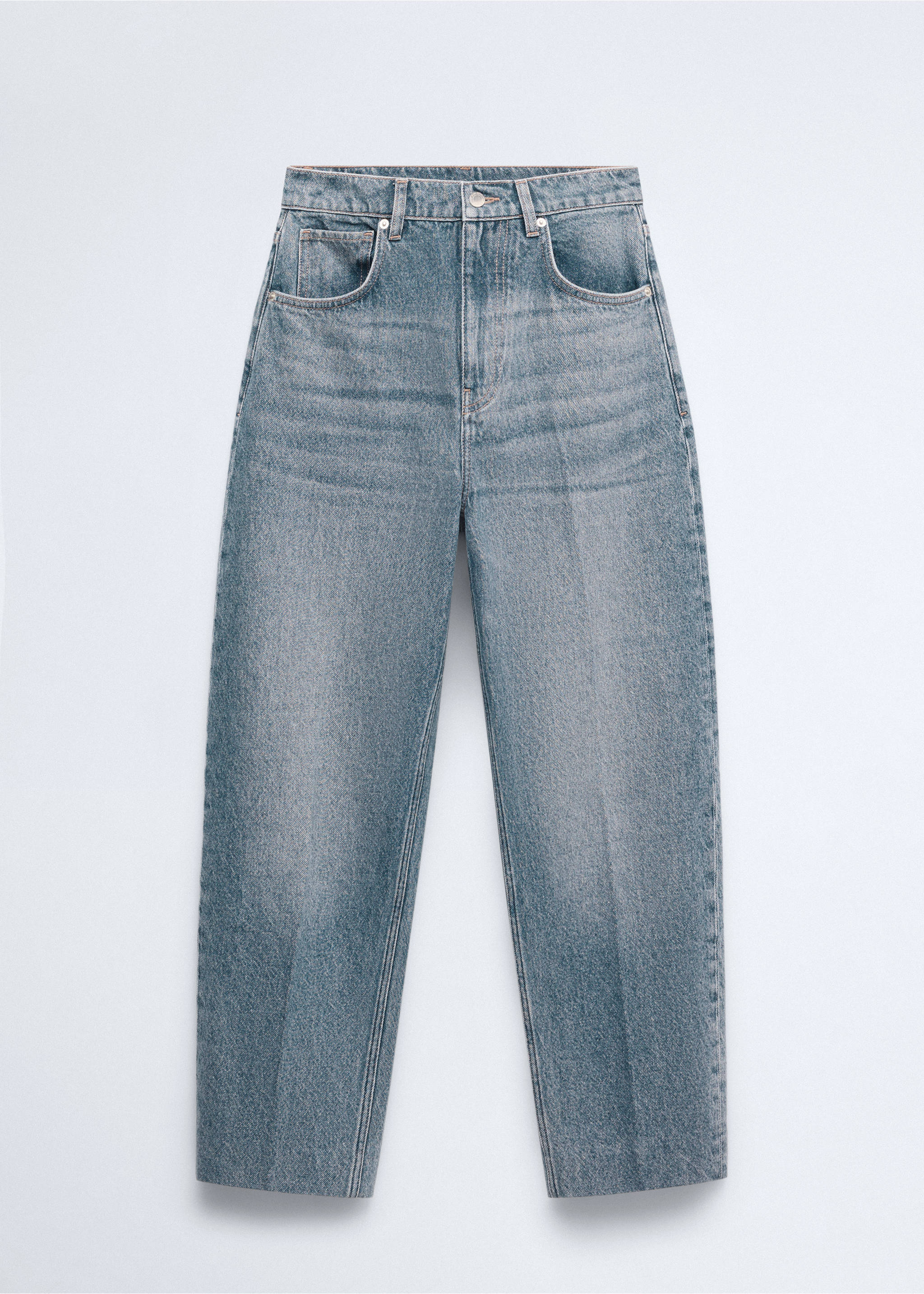 Ankle-length balloon jeans - Article without model, Medium Blue. Ref: 37005895-00.