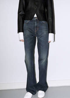 Distressed flare jeans — Dark Vintage Blue 1