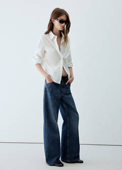 Wide leg jeans with rhinestones — Dark Blue 2