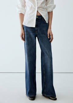 Wide leg jeans with rhinestones — Dark Blue 1