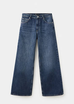 Wide leg jeans with rhinestones — Dark Blue 6