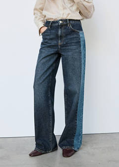 Wide-leg jeans with contrast detailing — Dark Blue 1