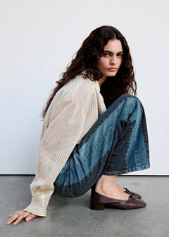Wide-leg jeans with contrast detailing — Dark Blue 5