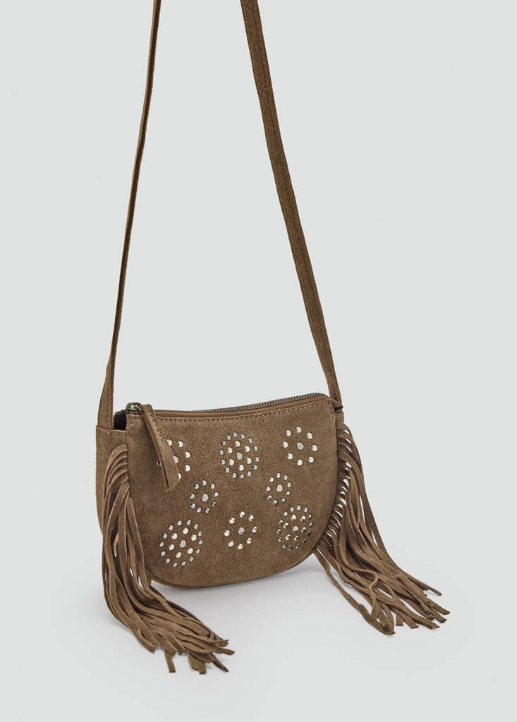 Fringe leather bag — Brown
