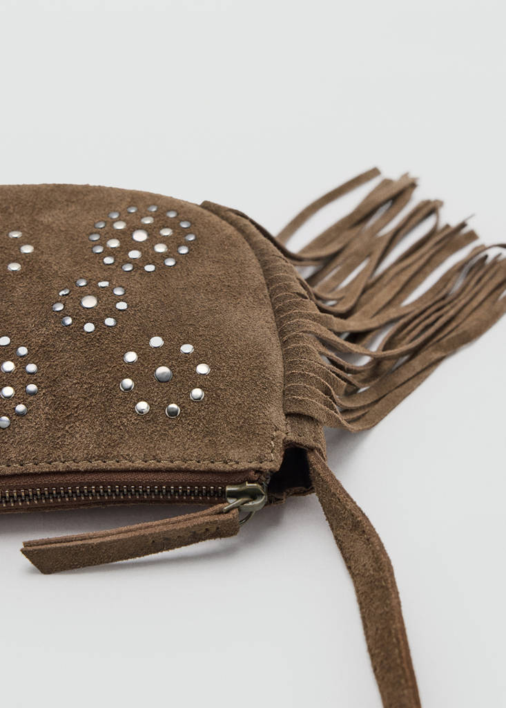 Fringe leather bag — Brown
