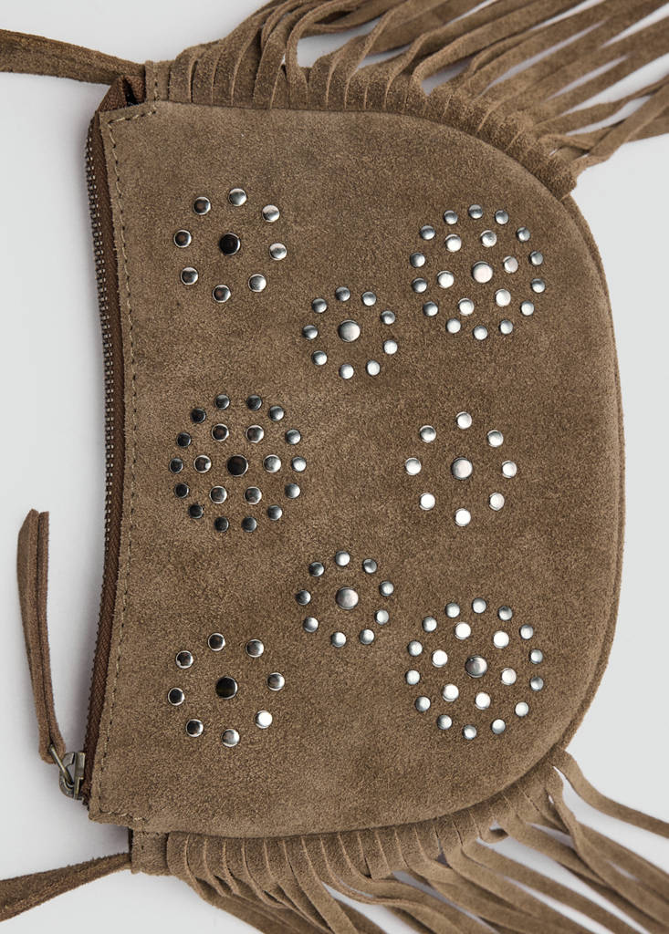 Fringe leather bag — Brown