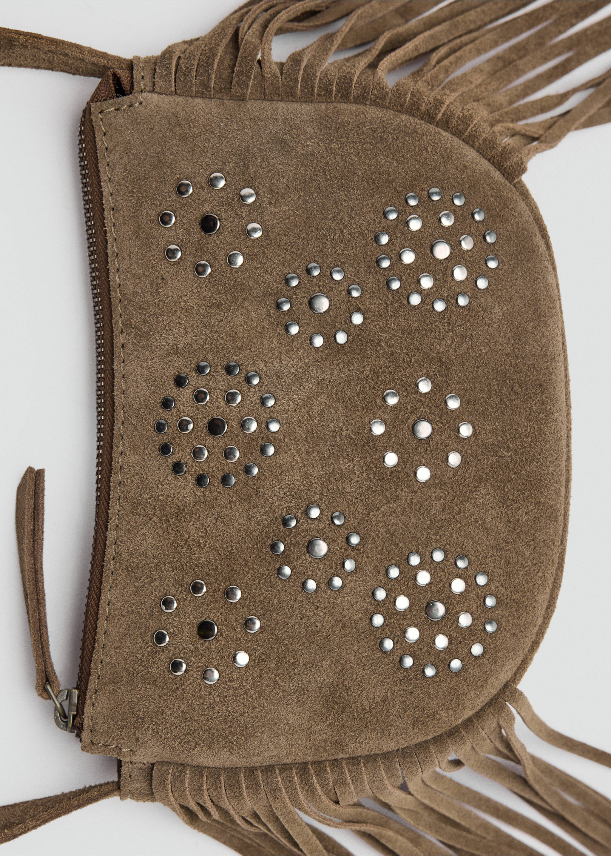 Fringe leather bag - Details of the article 2, Brown. Ref: 37005982-00.