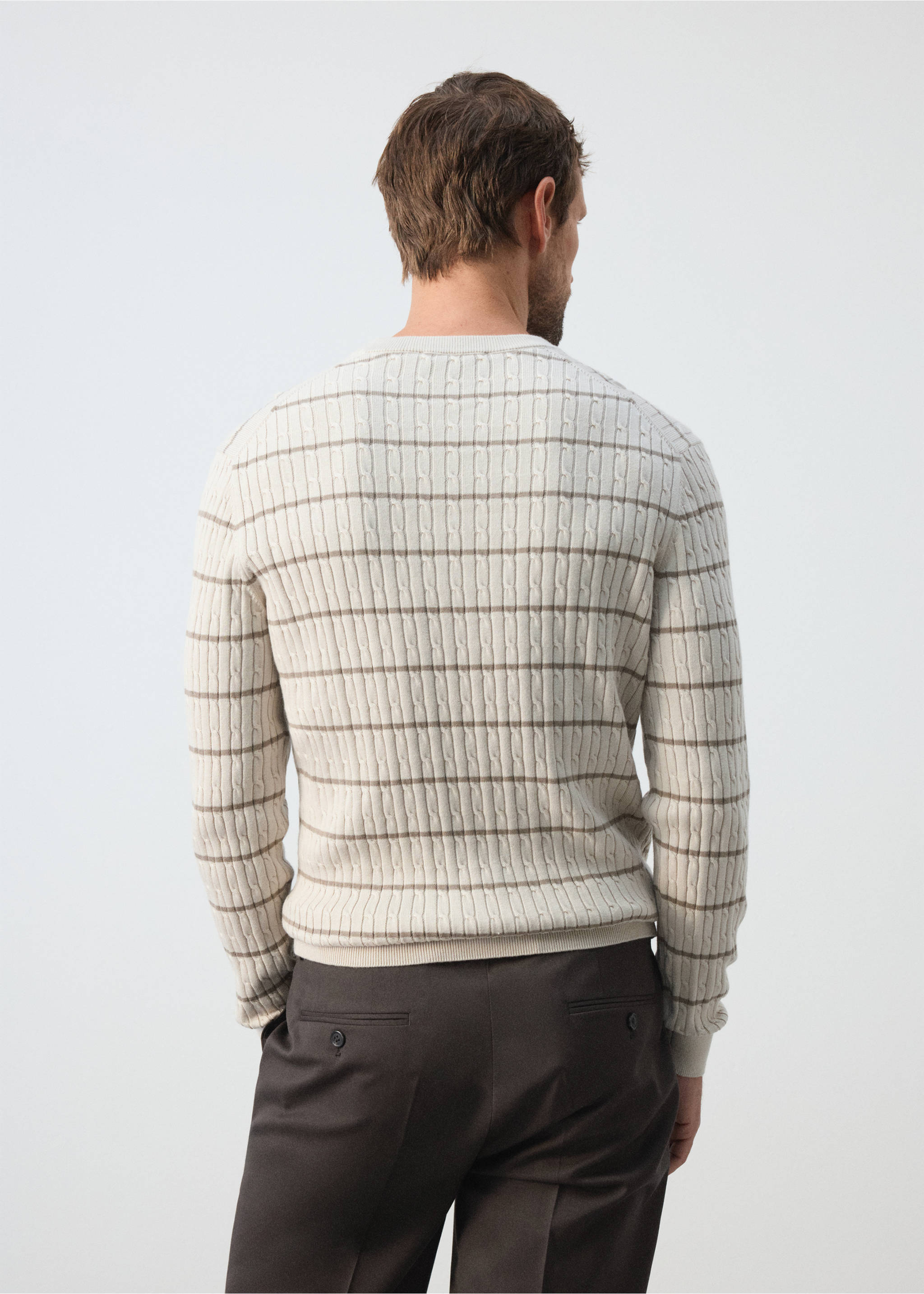 Sweater marsr - Обратная сторона изделия, Пастельный светло-серый. Ref: 37005983-00.