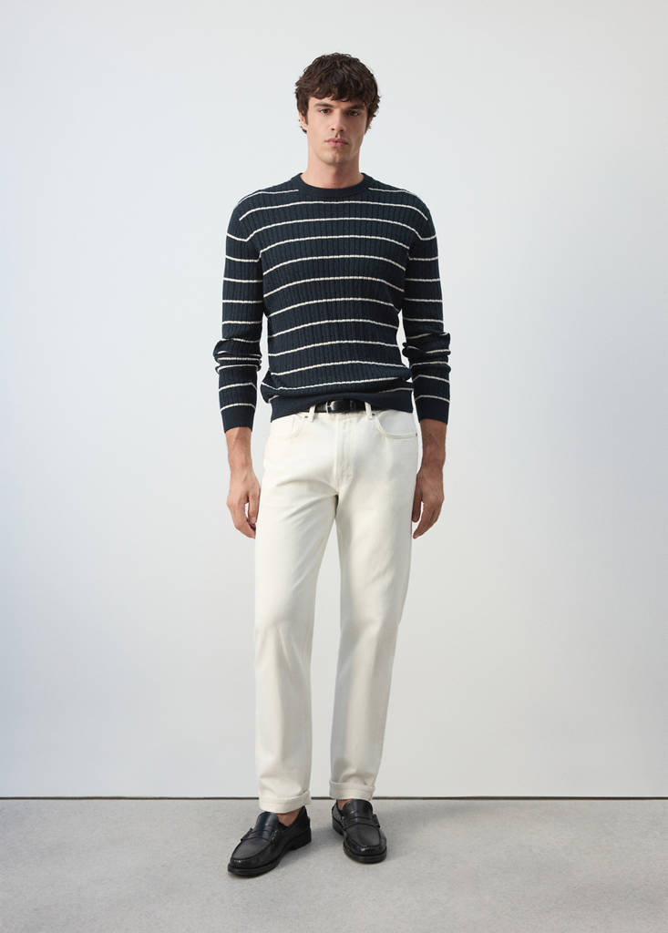 Cotton-lyocell blend cable-knit jumper