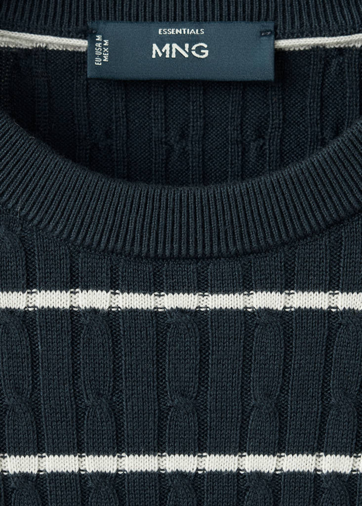 Cotton-lyocell blend cable-knit jumper - thumbnail 7
