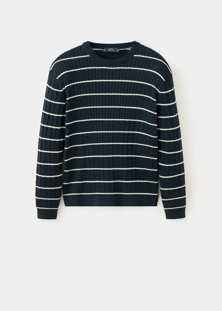 Cotton-lyocell blend cable-knit jumper - thumbnail 4