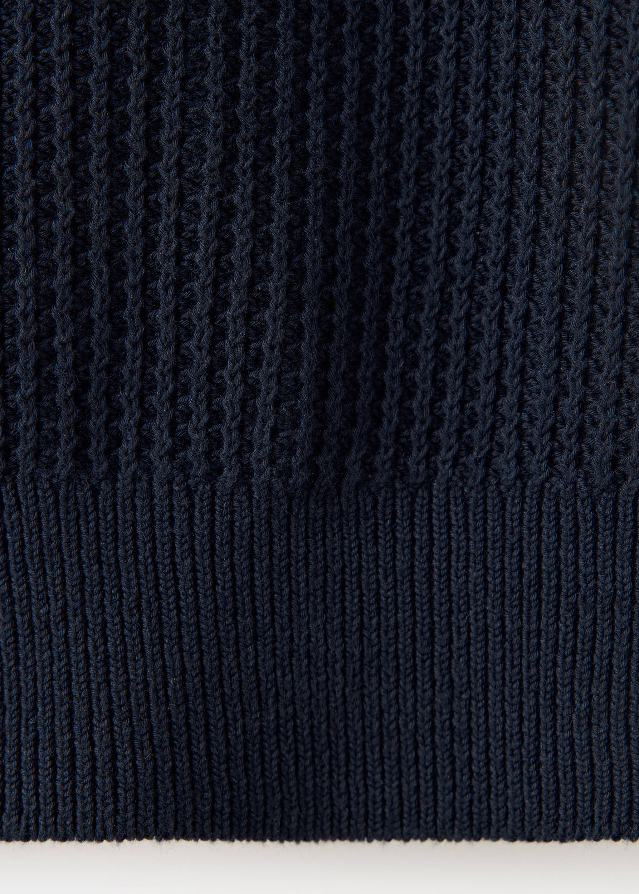 100% cotton ribbed zip-up polo shirt - Details of the article 0