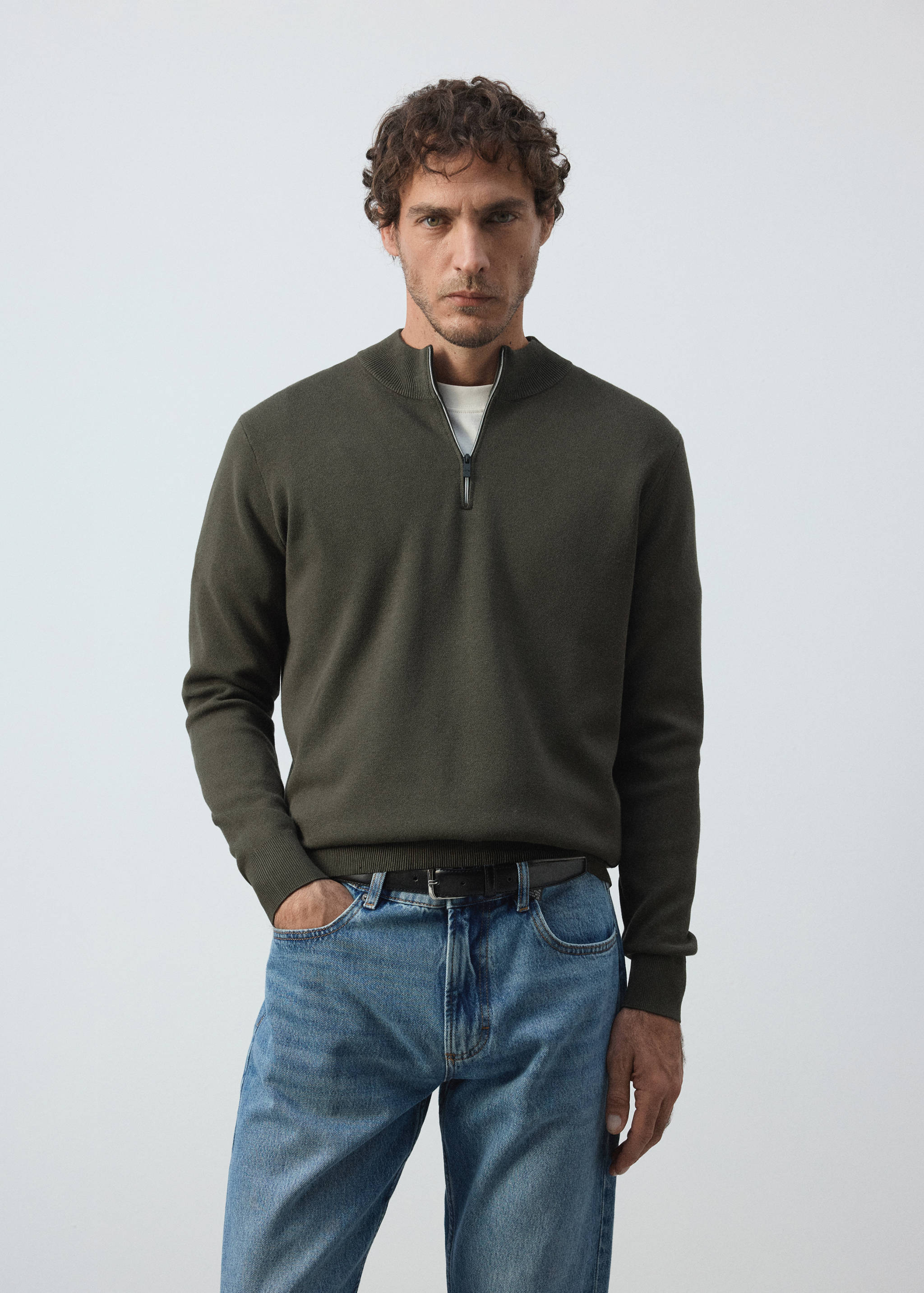 Jersey met ritssluiting, stretch - Middenvlak