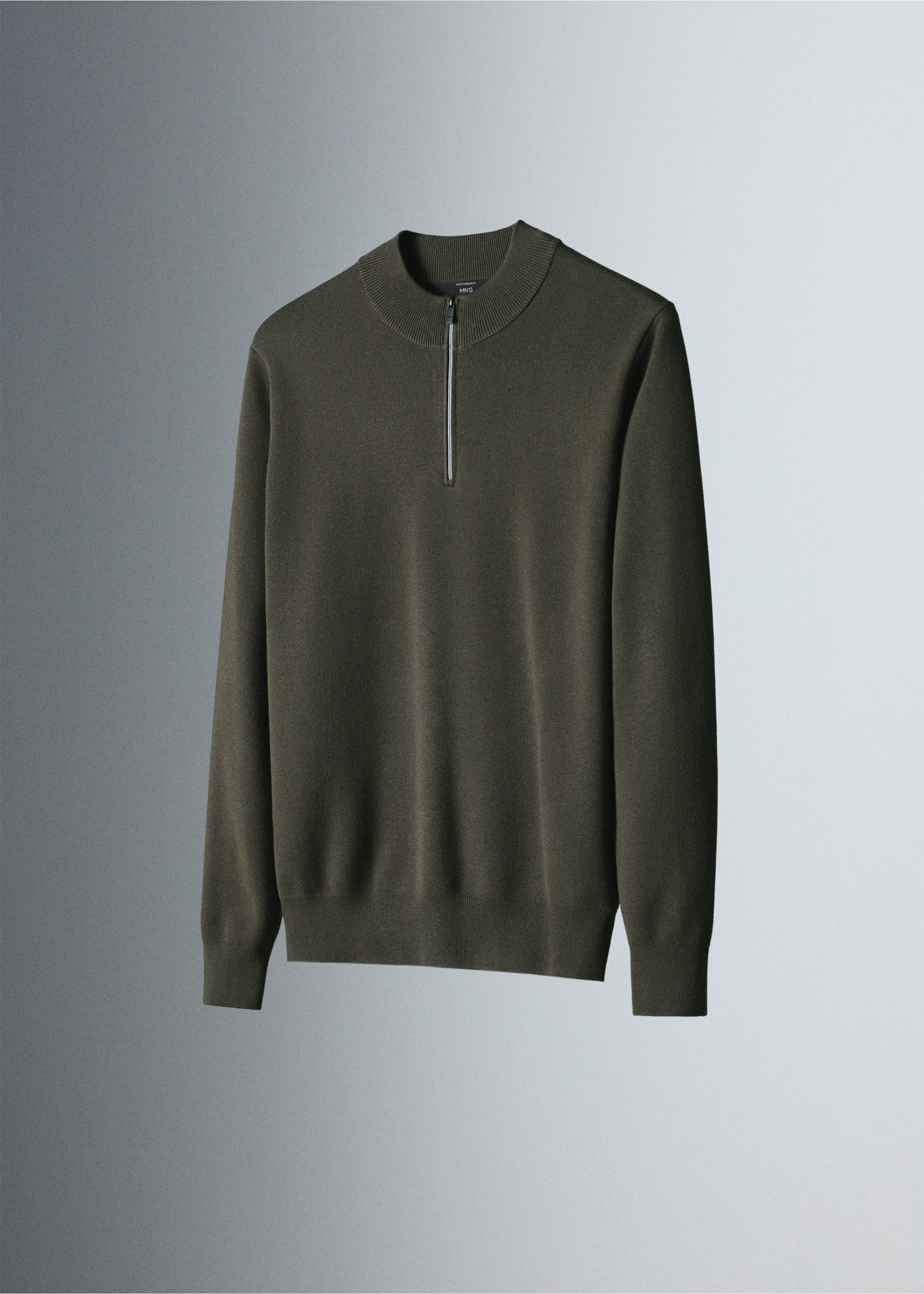 Comfort stretch zip jersey - Details of the article 5, Dark Green. Ref: 37005987-00.
