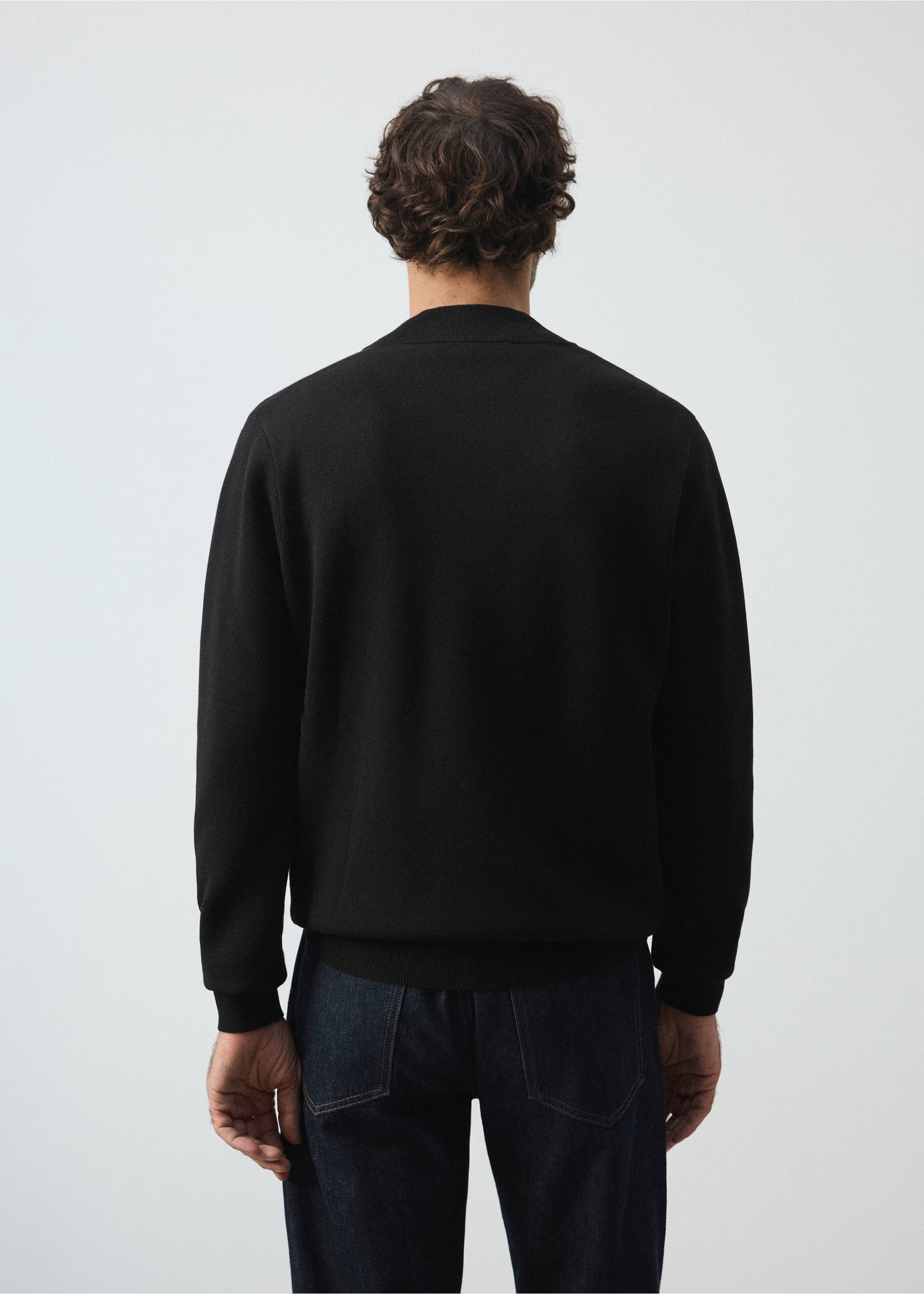 Comfort stretch zip jersey - Reverse of the article, Black. Ref: 37005987-01.
