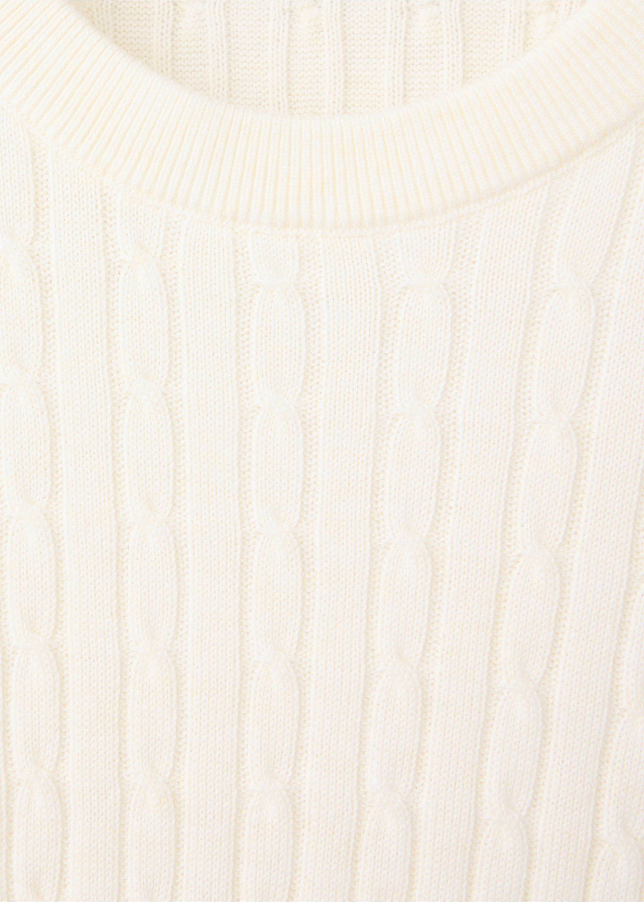Cotton-lyocell blend cable knit sweater - Details of the article 8, Off White. Ref: 37005988-00.