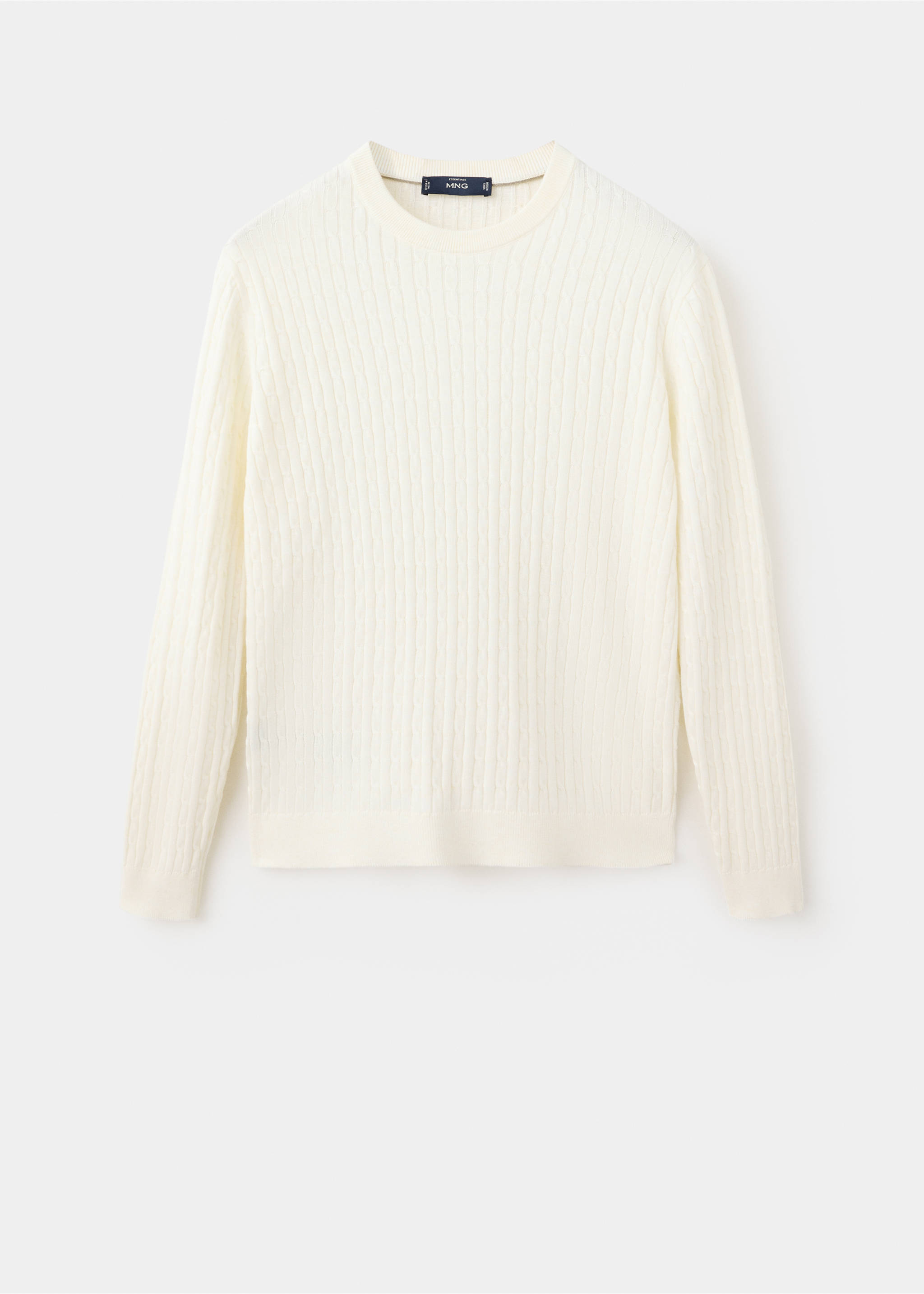 Cotton-lyocell blend cable knit sweater - Article without model, Off White. Ref: 37005988-00.