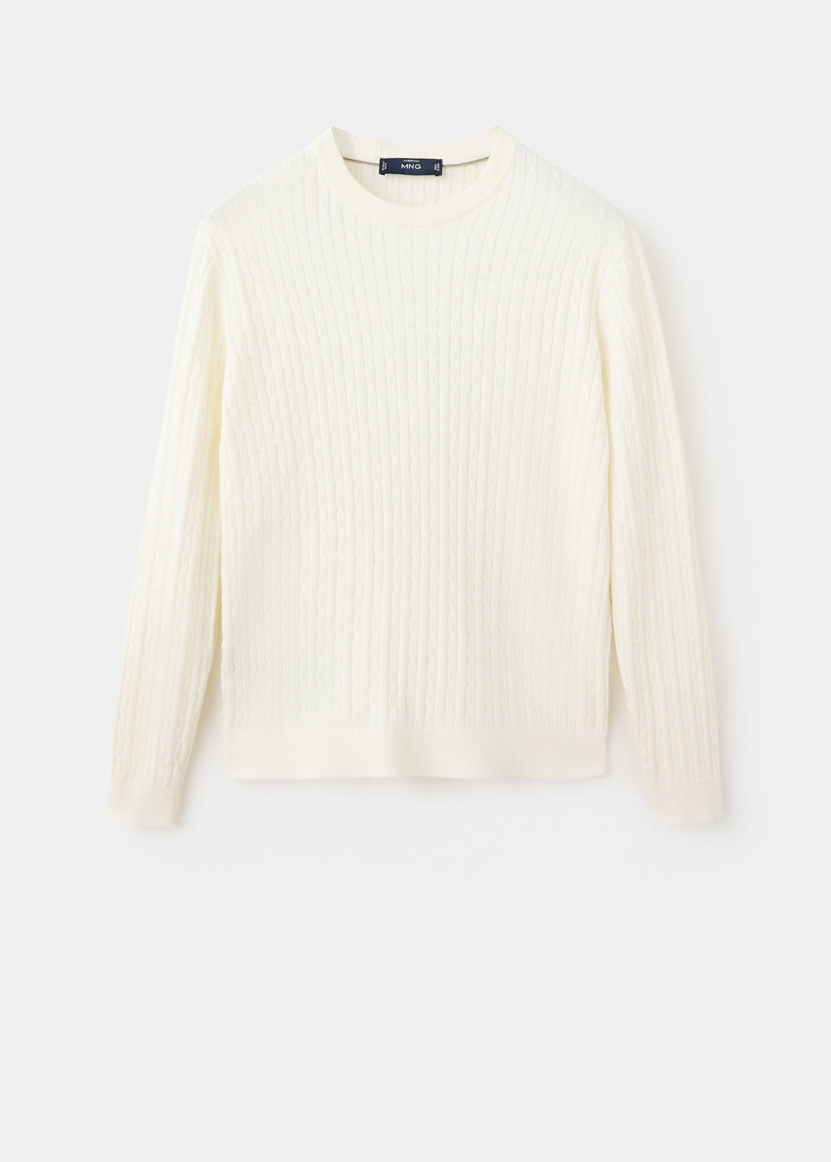 Cotton-lyocell blend cable-knit jumper — Off White