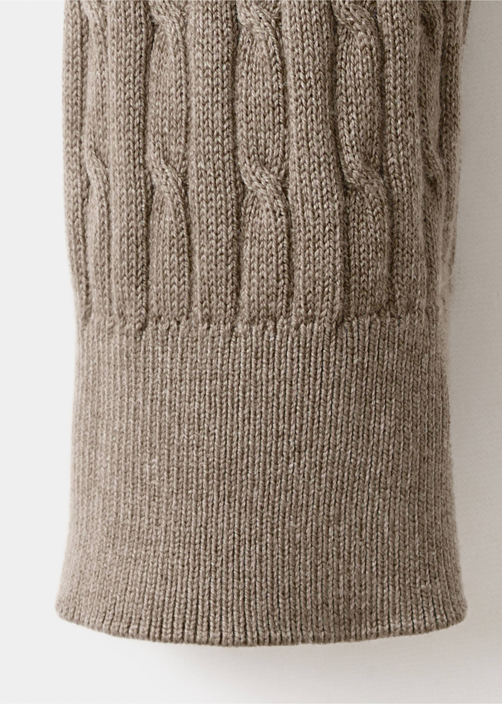 Cotton-lyocell blend cable knit sweater - Details of the article 0, Mink Grey. Ref: 37005988-00.