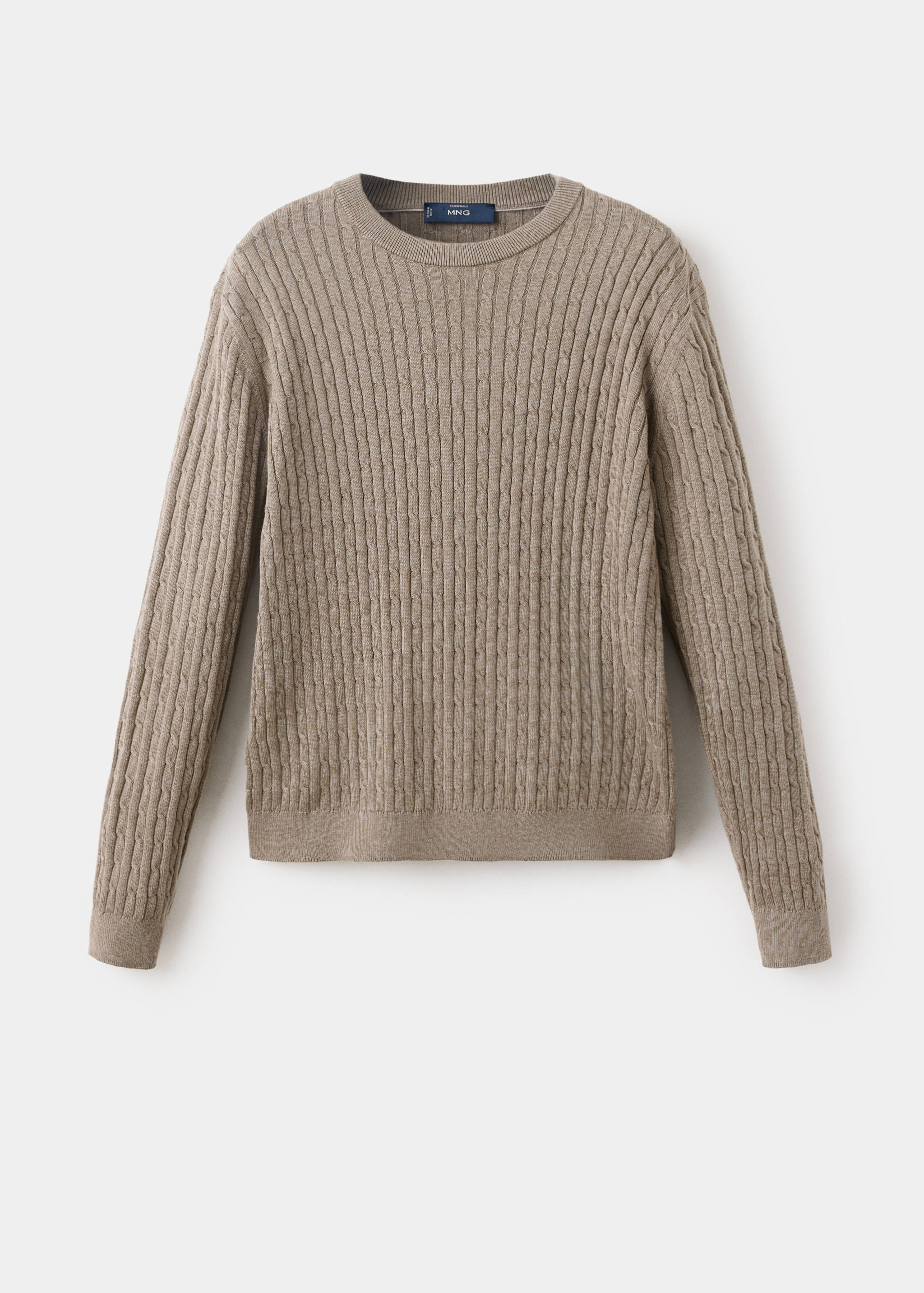 Cotton-lyocell blend cable knit sweater - Article without model