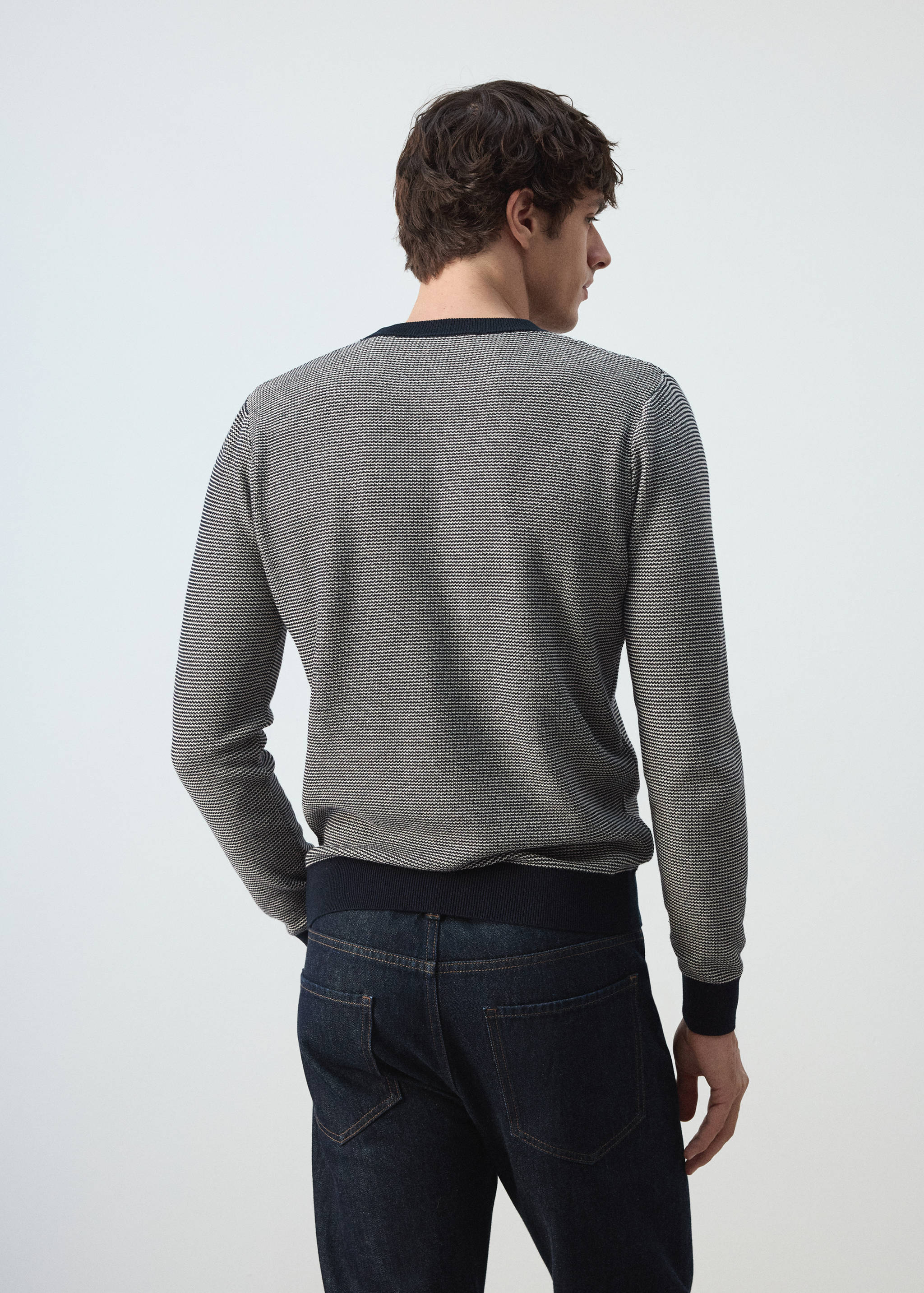 100% cotton fine-knit sweater - Reverse of the article
