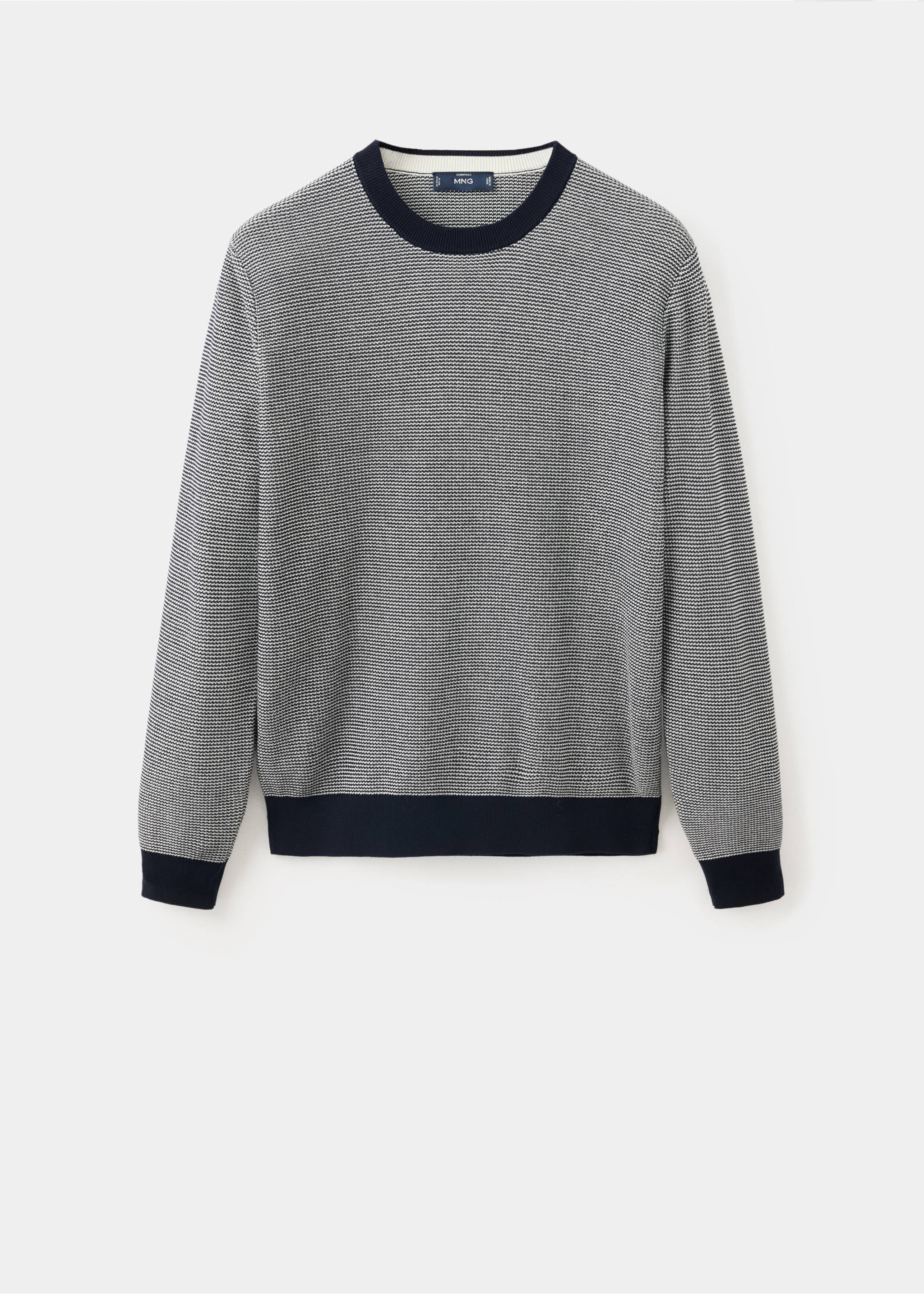100% cotton fine-knit sweater - Article without model, Navy. Ref: 37005989-00.