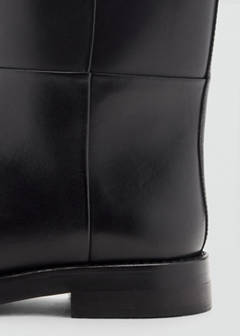 Rounded toe leather ankle boots — Black 3